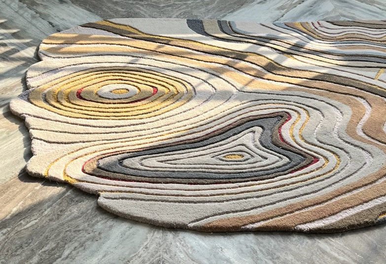 Hand-Tufted Geode Rug – Abstract Wool Area Rug for Living Room