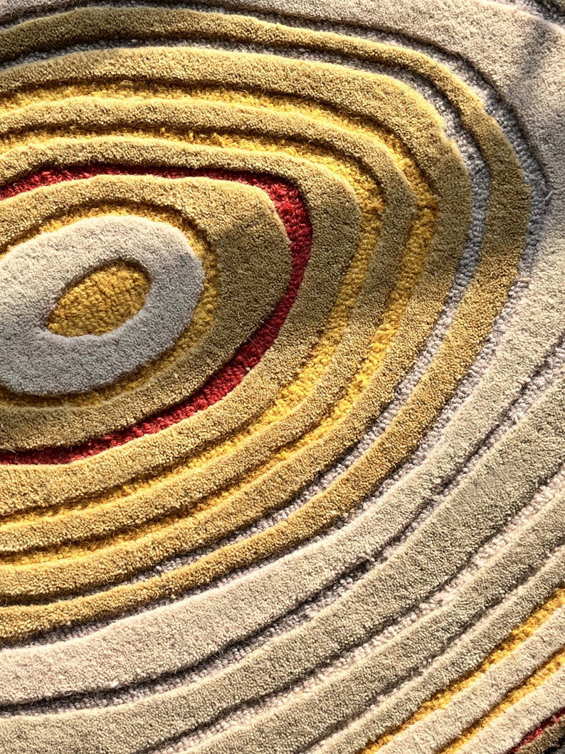 Hand-Tufted Geode Rug – Abstract Wool Area Rug for Living Room